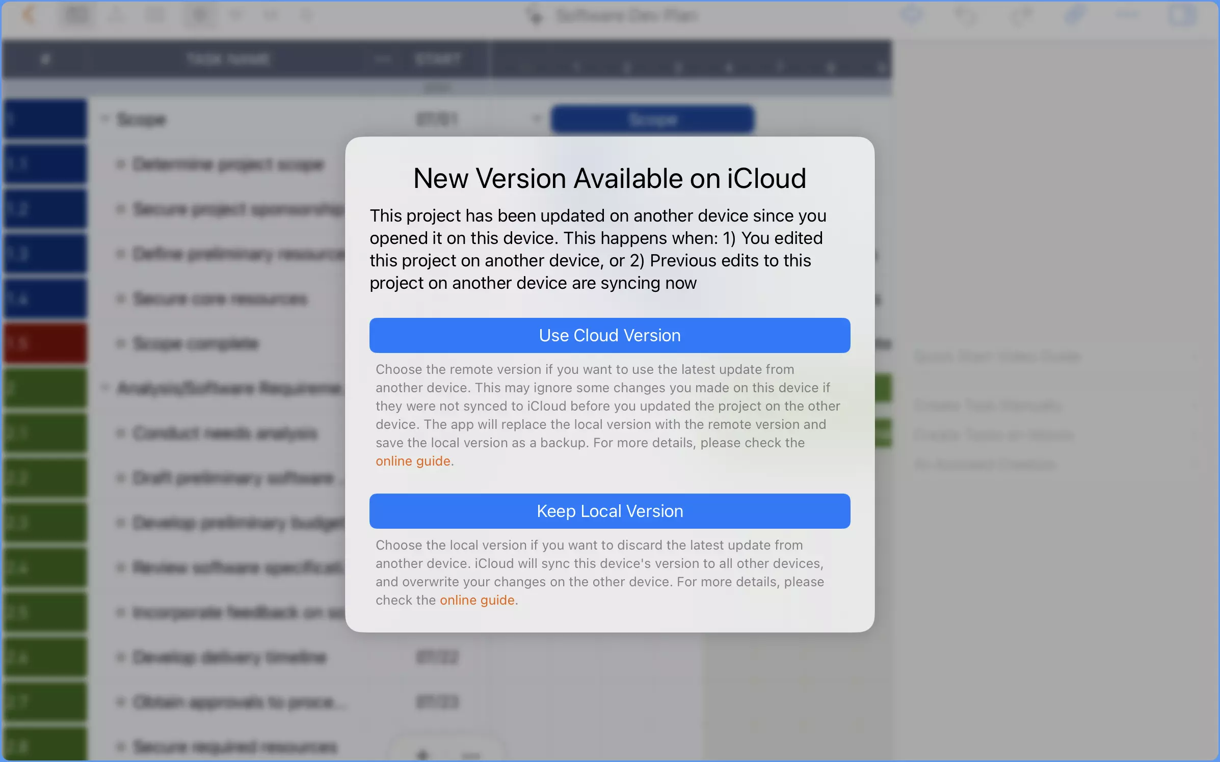 User Choice Dialog