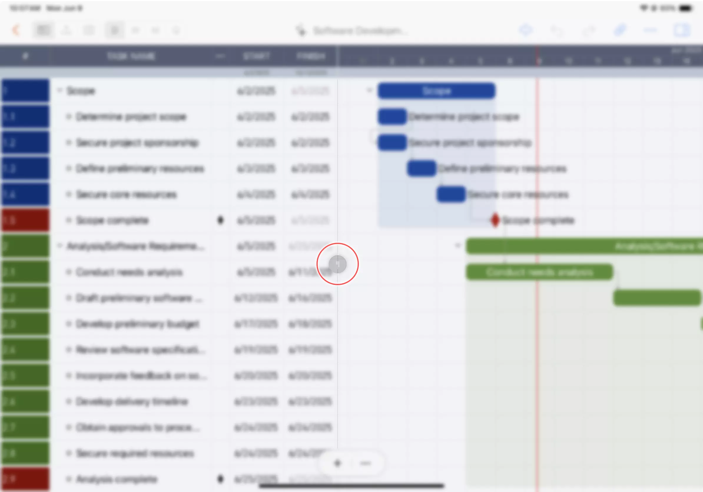 Project Window Table View on iPad