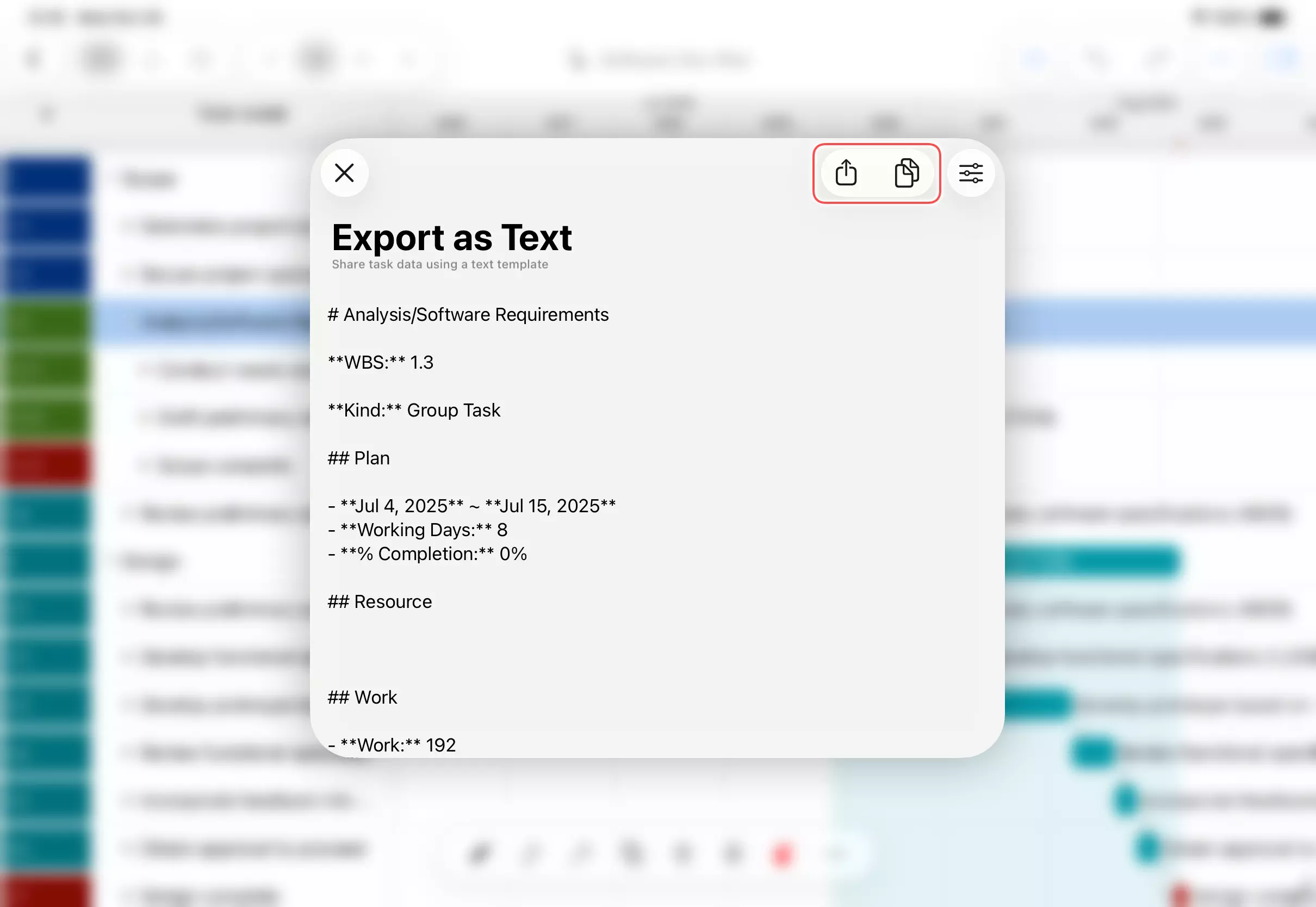 Exportación en dispositivos móviles