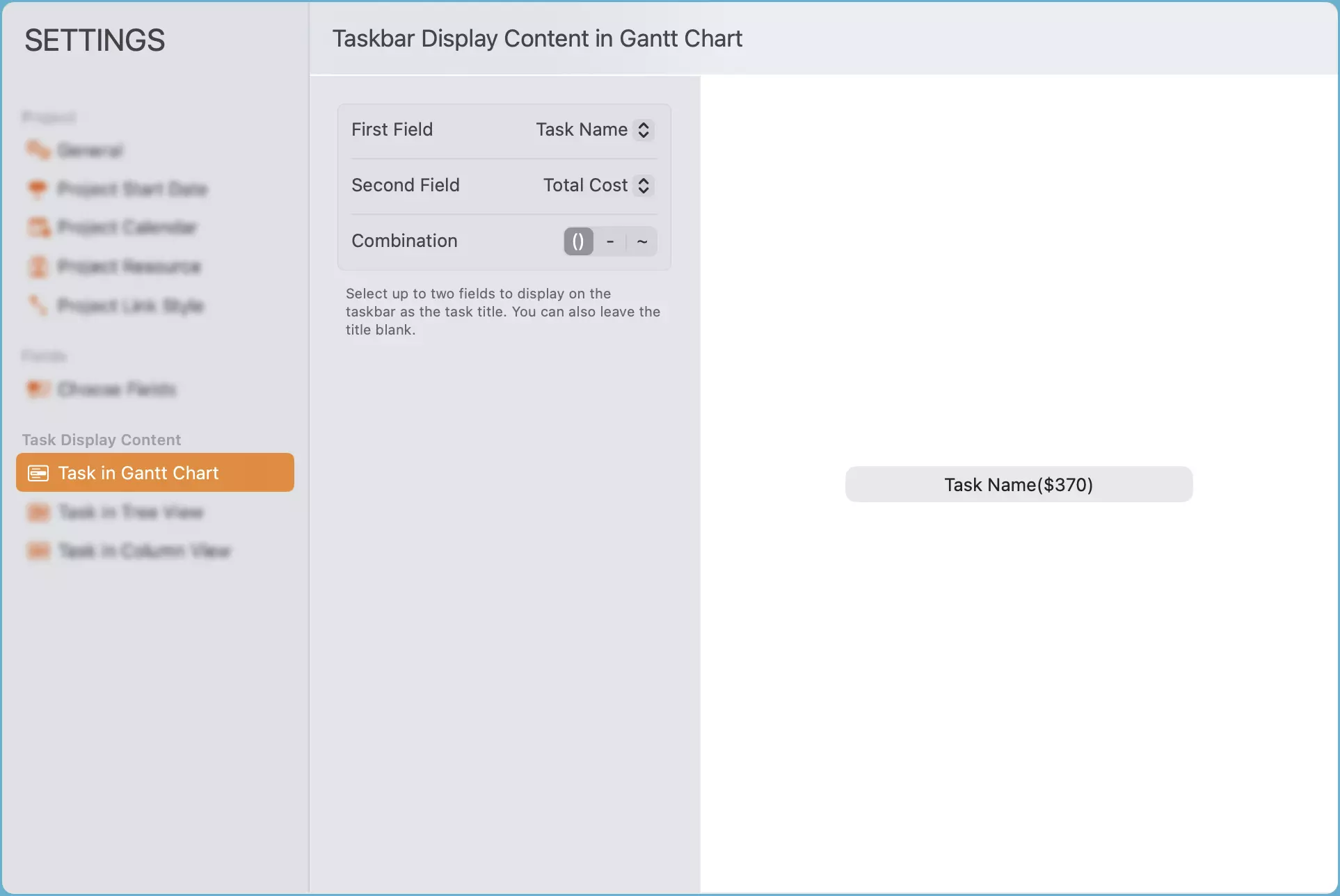 Gantt Chart Display