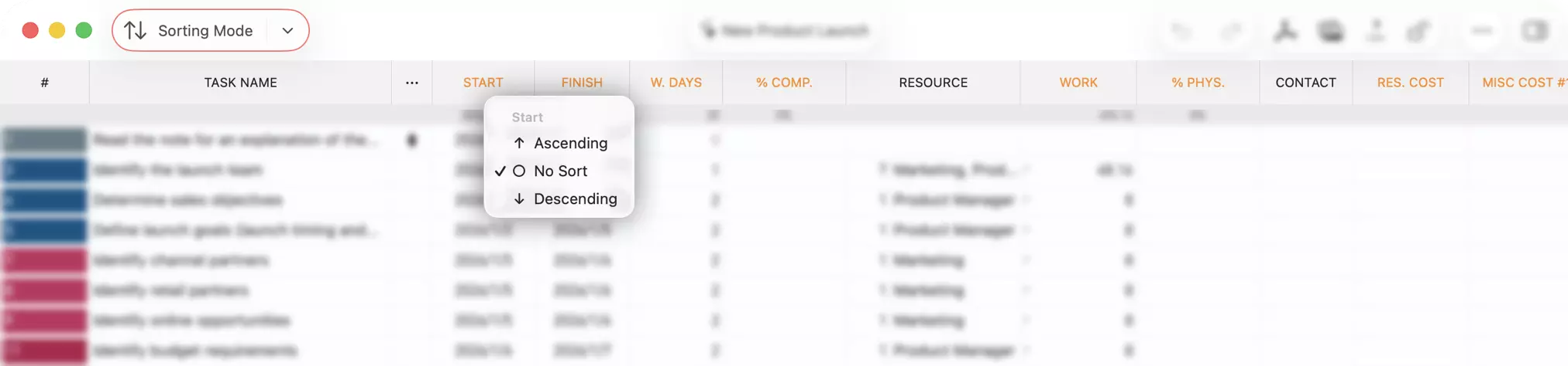 Criterios de ordenación